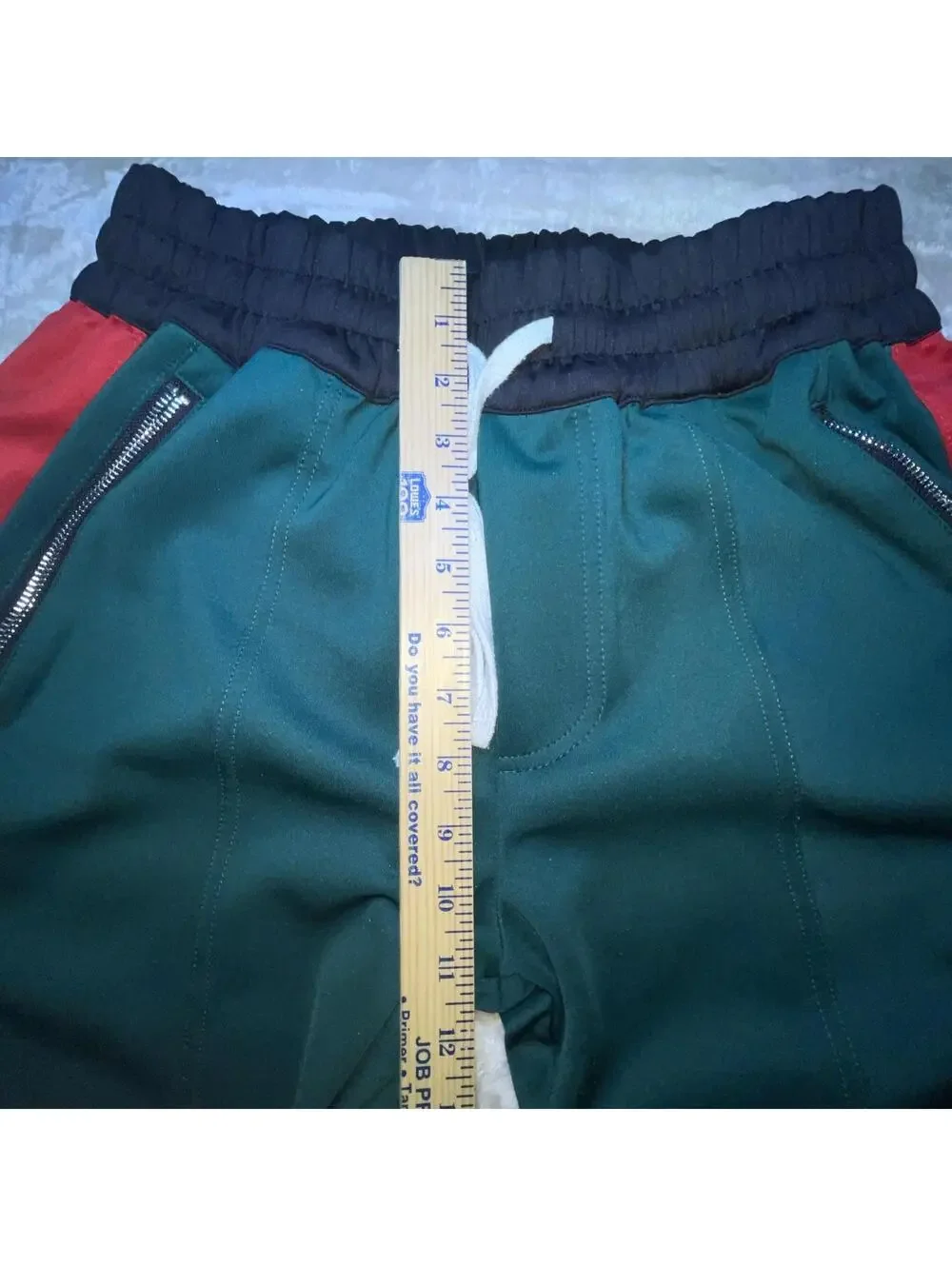 Lifted Anchors Men's The Jenner Track Pants in Italia Luxe Green Red- Sz MEDIUM